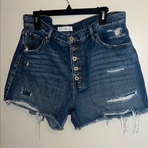 KanCan Blue Distressed Jean Shorts High-Waisted